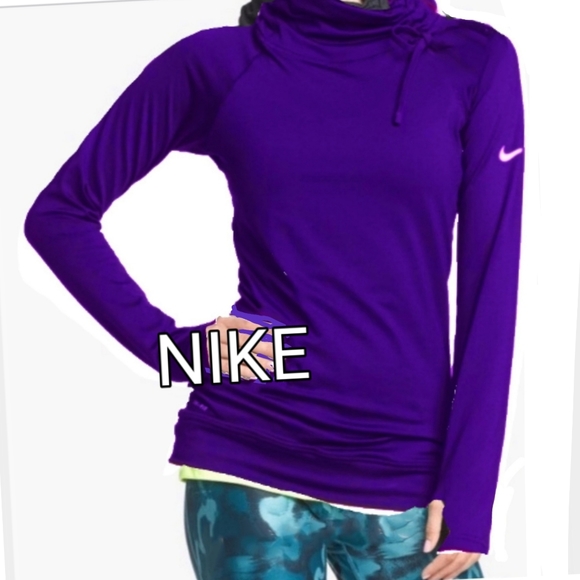 Nike Tops - EUC NIKE DRI-FIT PURPLE ADJ NECK RUNNING TOP